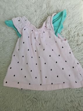 Carter’s Baby Girl Watermelon Print Ruffle Top 18M – Pink Summer Cute🩷